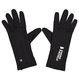 MONS ROYALE Olympus Glove Liner 2023 in Black size X-Large | Wool/Elastane